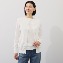 サ・アンノ 日本製 立体編 バルーンシルエットジレ