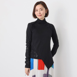 レミアフォー 異素材ドッキング ロングＴシャツ