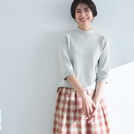 ハヤマ　ブリーズ 七分袖 ニットプルオーバー