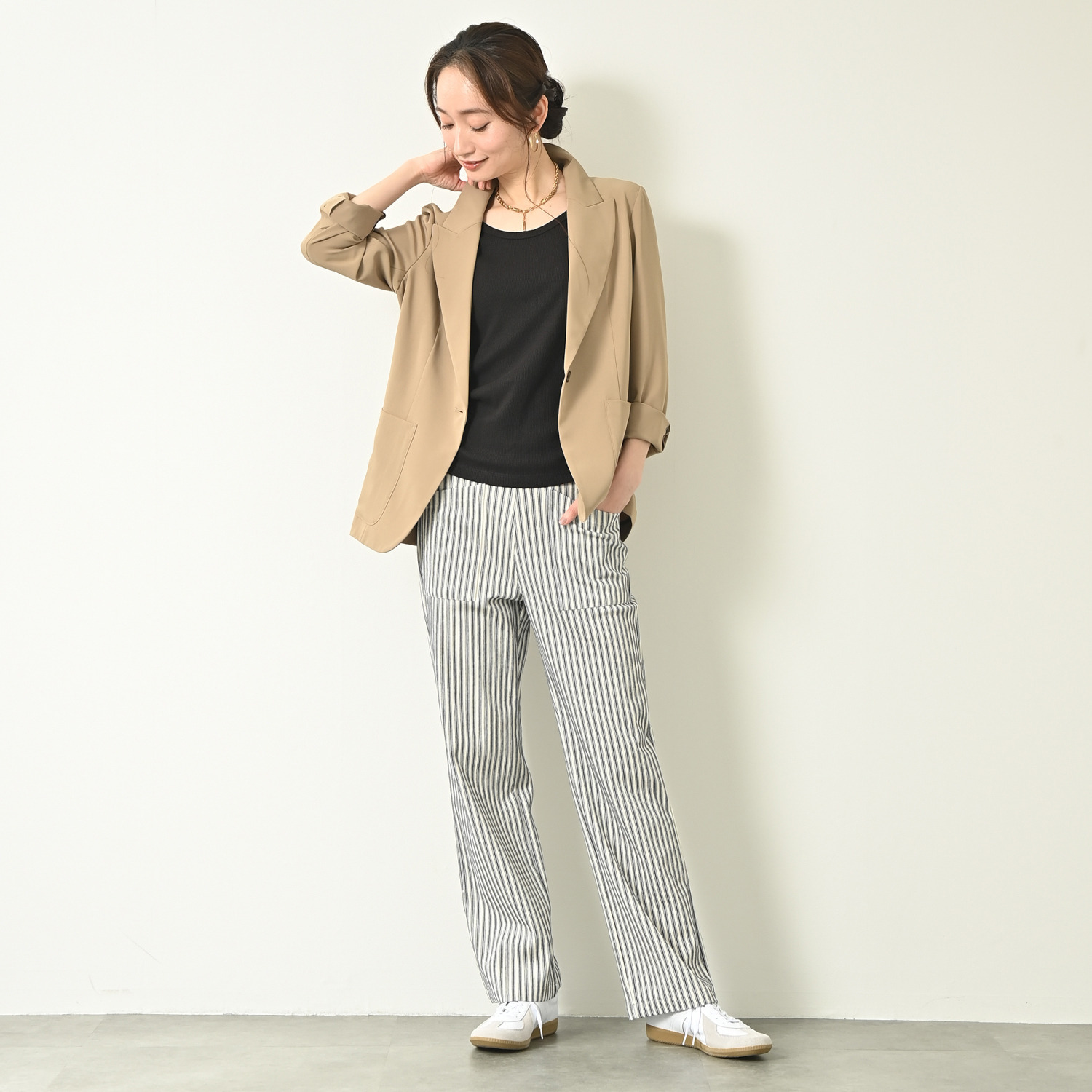 アンダモン 綿１００％ ヒッコリーストライプ ベイカーパンツ ＜ユニセックス＞