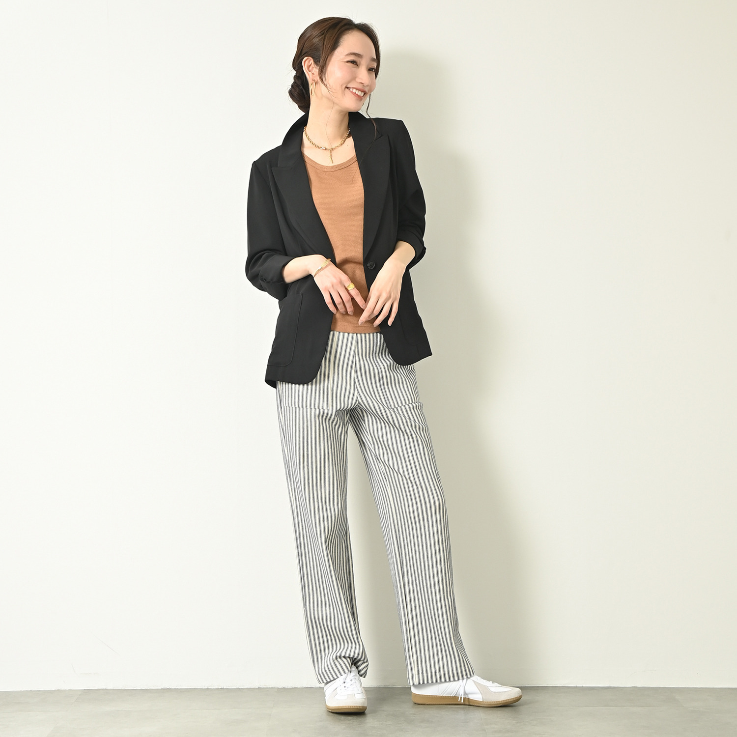 アンダモン 綿１００％ ヒッコリーストライプ ベイカーパンツ ＜ユニセックス＞