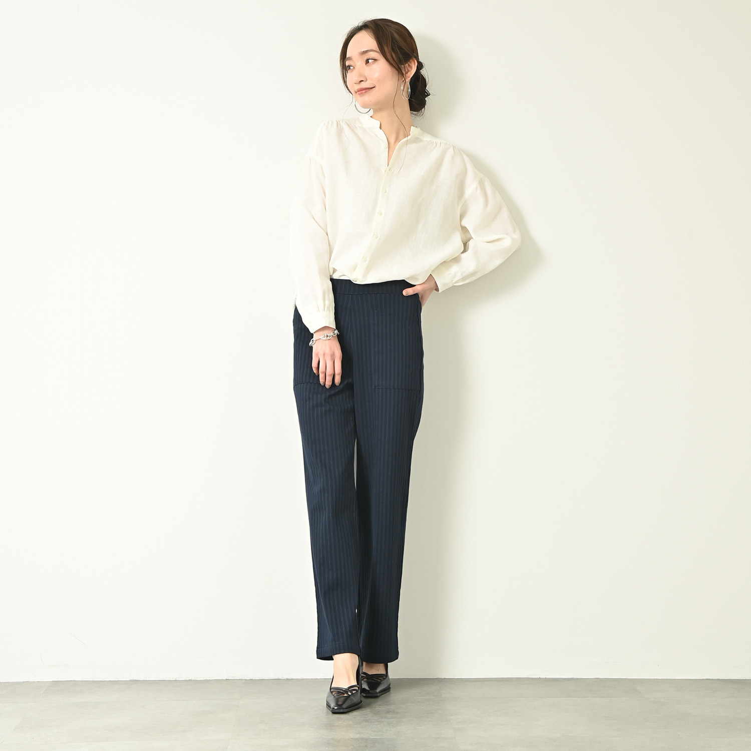 アンダモン 綿１００％ ヒッコリーストライプ ベイカーパンツ ＜ユニセックス＞