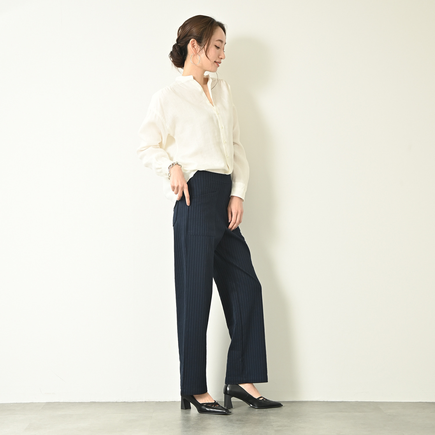 アンダモン 綿１００％ ヒッコリーストライプ ベイカーパンツ ＜ユニセックス＞