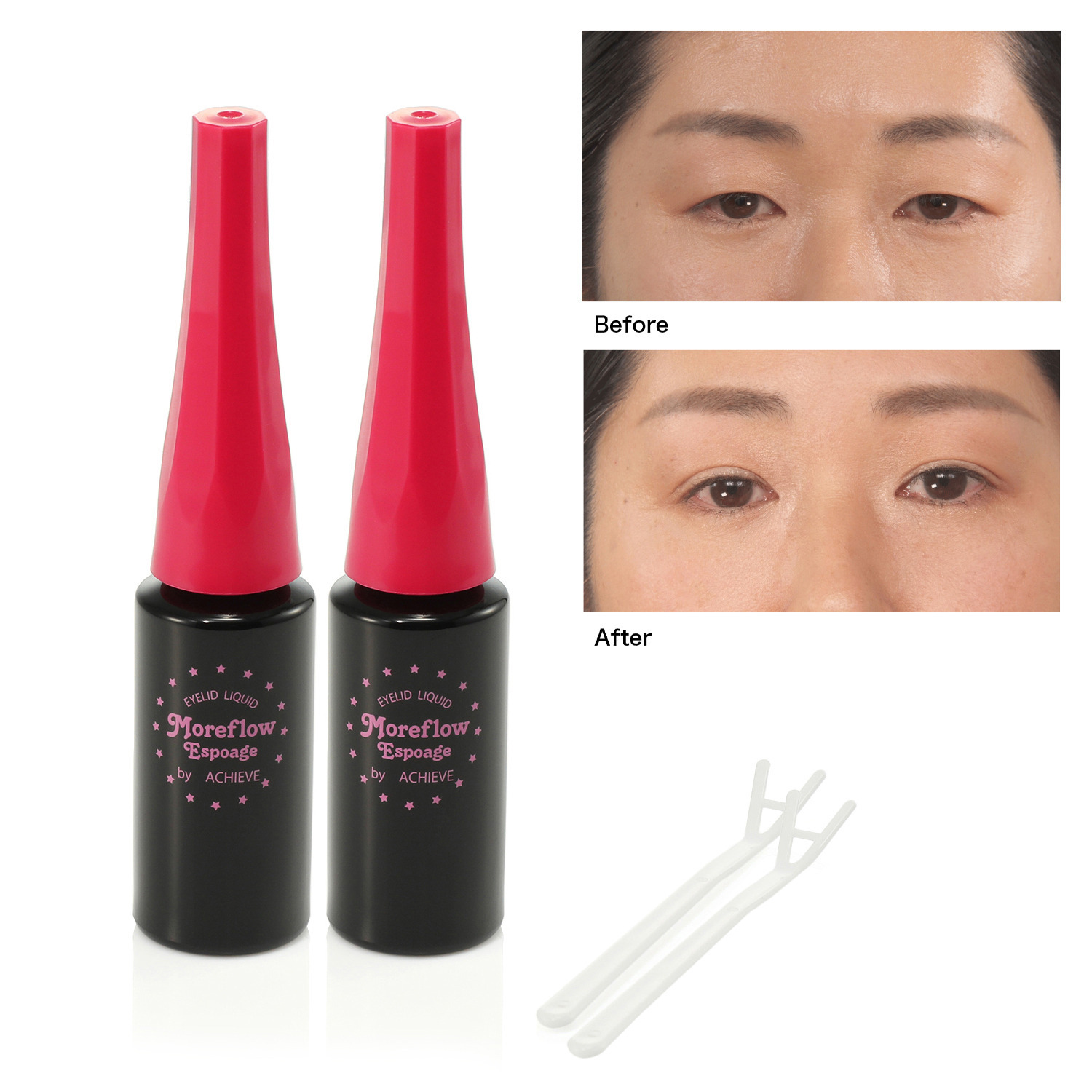 モアフロウ 特殊な人工皮膜を形成し 明るく朗らかな 二重の目元を演出！ アイリッドリキッド エスポアージュ ２本セット