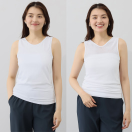 女の欲望 背中メッシュ ２ウェイタンクトップ 同色２枚セット