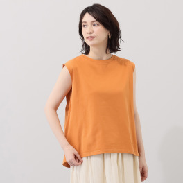 エバーグリーン エバーモア １枚で着てラフに決まる ボートネック フレンチスリーブ コットンＴシャツ