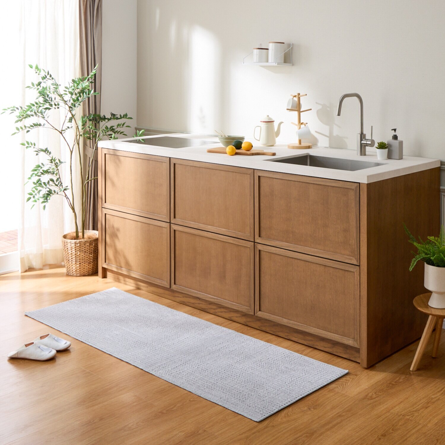 マジカルドライホーム 除湿・消臭・吸水 キッチンマット 裏側防水機能付 ＜６０×１８０ｃｍ＞