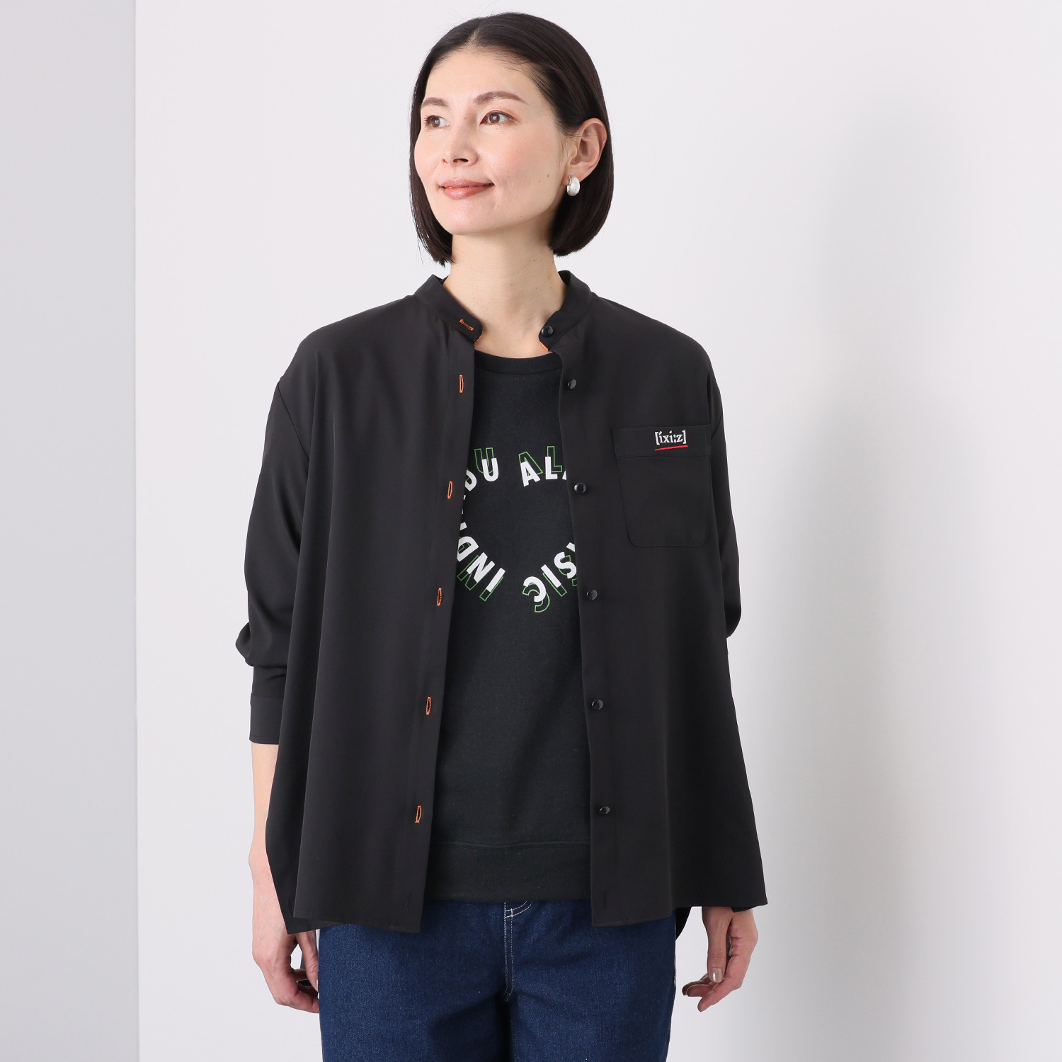 イクシーズ シルエット変化を楽しむ シャツチュニック