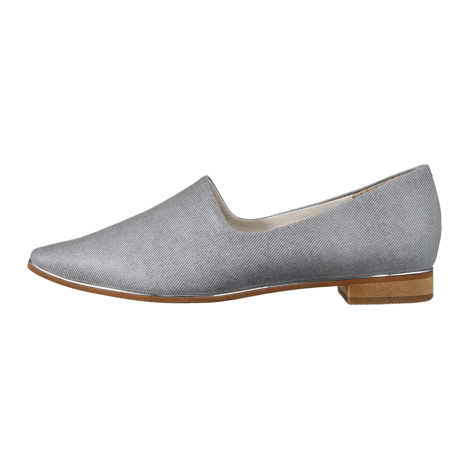 卑弥呼 ＜日本製＞はっ水本革 メタルライン フラットパンプス