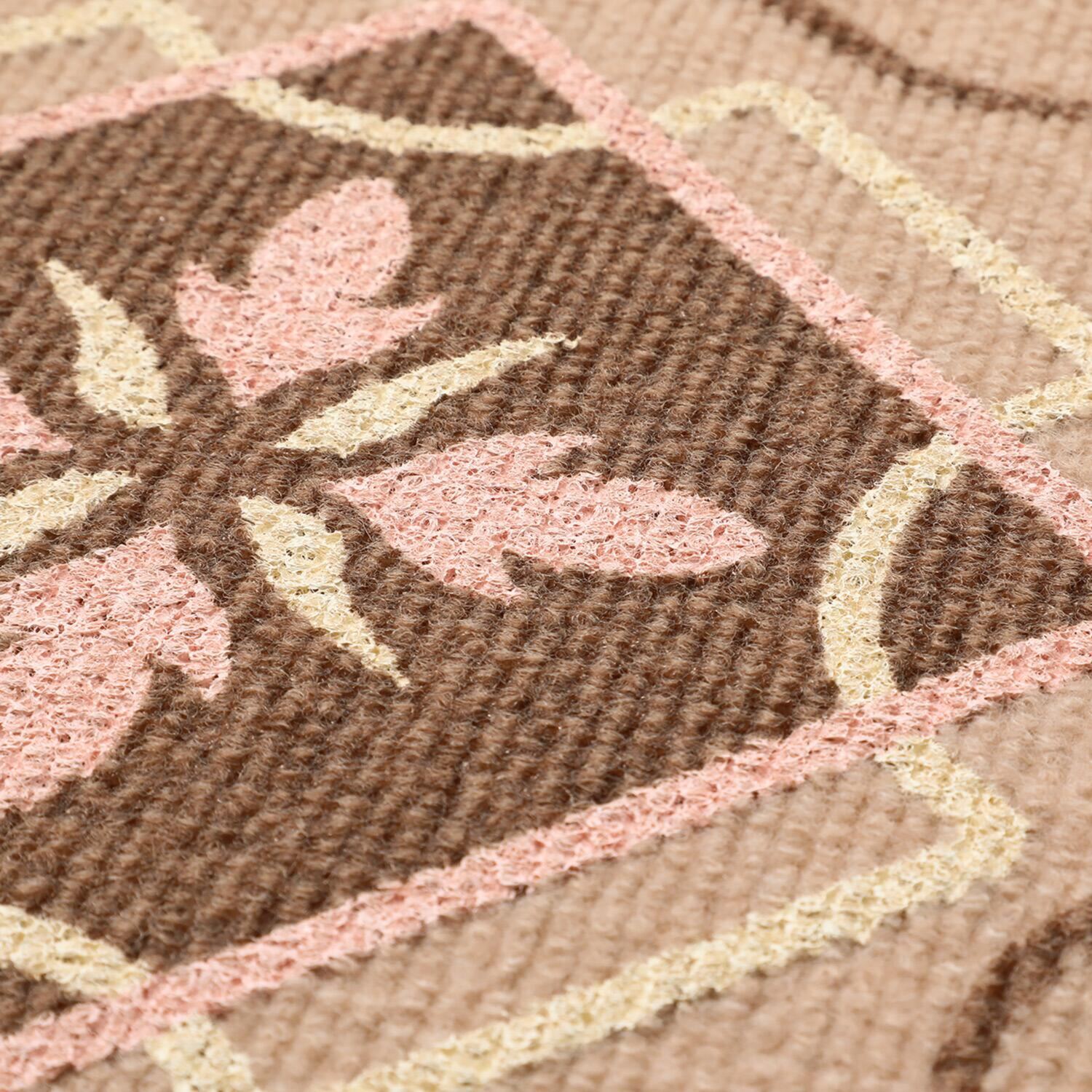 おくだけ吸着 消臭・はっ水・防汚機能付 タイルマット モロッコタイル柄 同色４枚セット