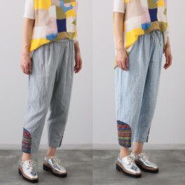 エム　アンド　キョウコ リバーシブル ニットアクセントパンツ