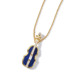 インプレスミー シルバー ラピスラズリ＆ＣＺ バイオリンモティーフ ロングネックレス