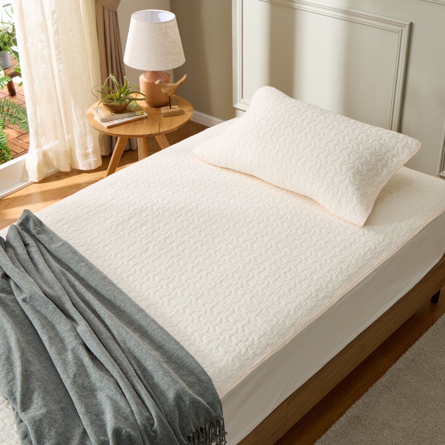 ｎｉｓｈｉｋａｗａ　西川 オールコットン 抗菌　リバーシブル やわらか水洗い敷きパッド ＜シングル＞