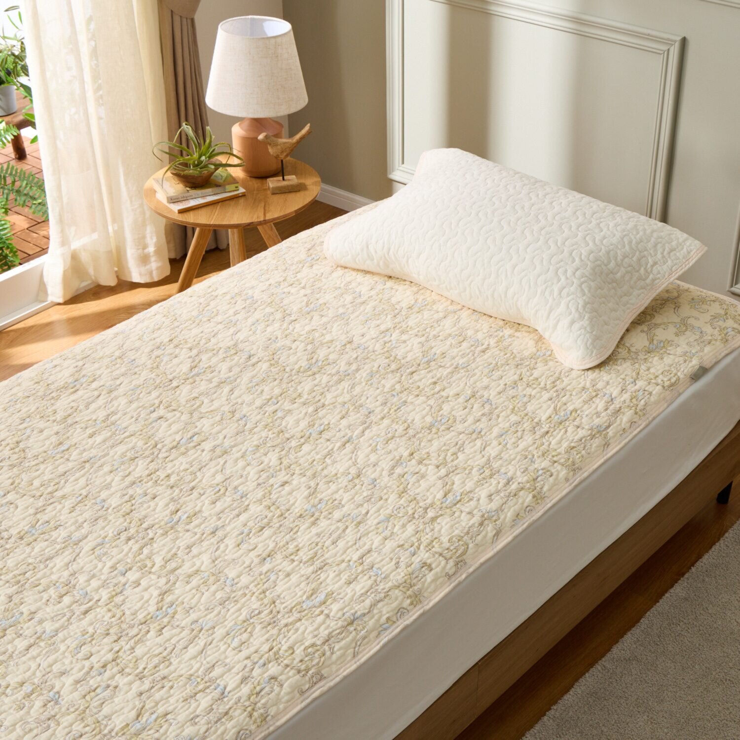 ｎｉｓｈｉｋａｗａ　西川 オールコットン 抗菌　リバーシブル やわらか水洗い敷きパッド ＜セミダブル＞