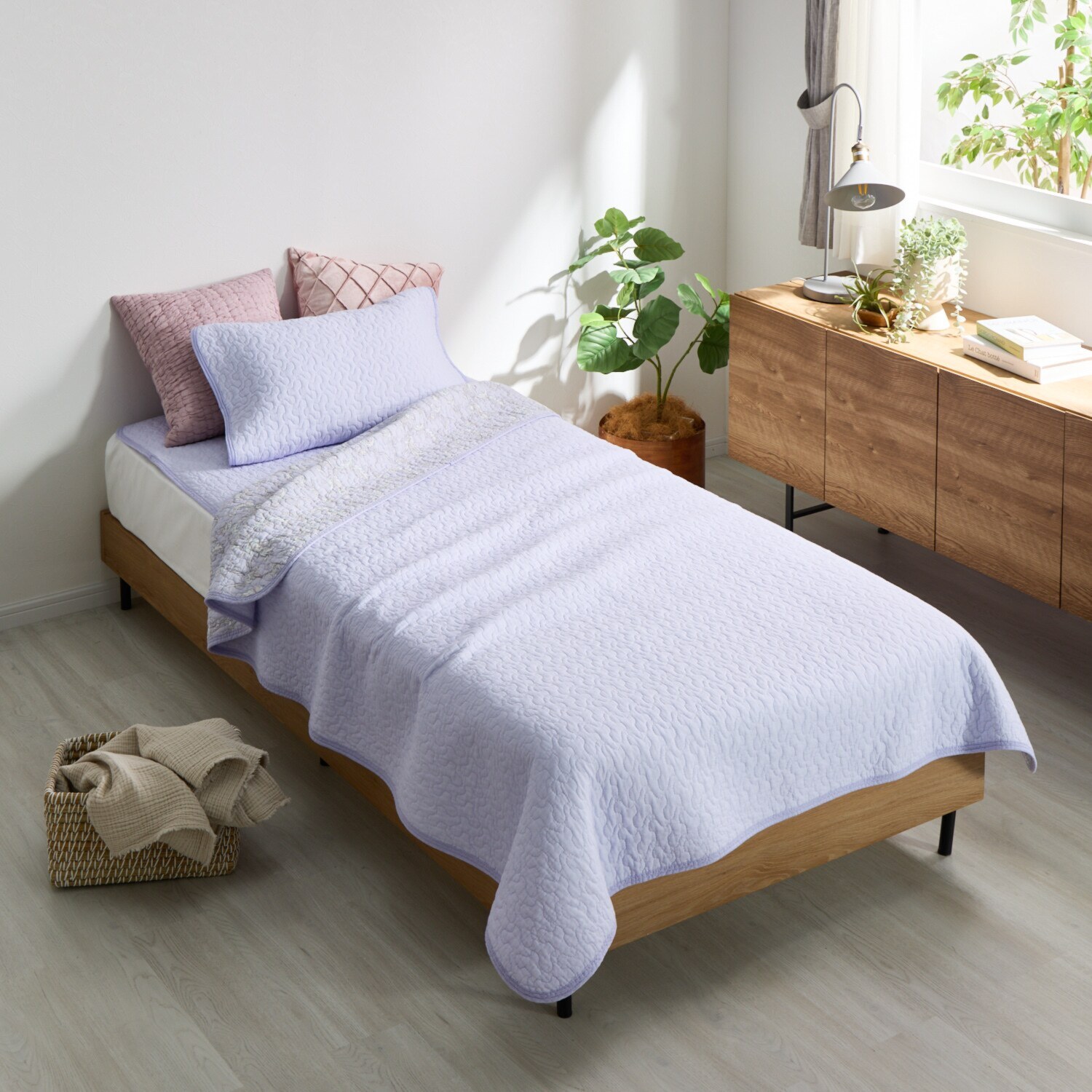 ｎｉｓｈｉｋａｗａ　西川 オールコットン 抗菌　リバーシブル やわらか水洗い敷きパッド ＜セミダブル＞