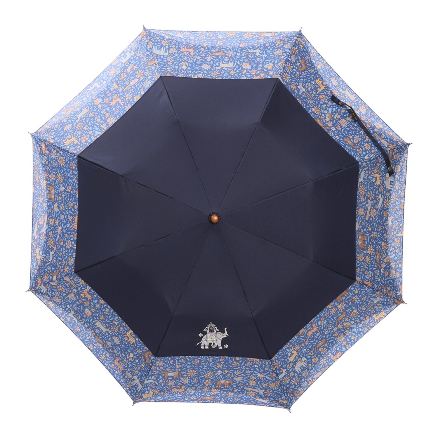 シルクロードクラブ シノワズリーモダン コラボレーション オアシス柄 かわず張り晴雨兼用 ショート折りたたみ傘