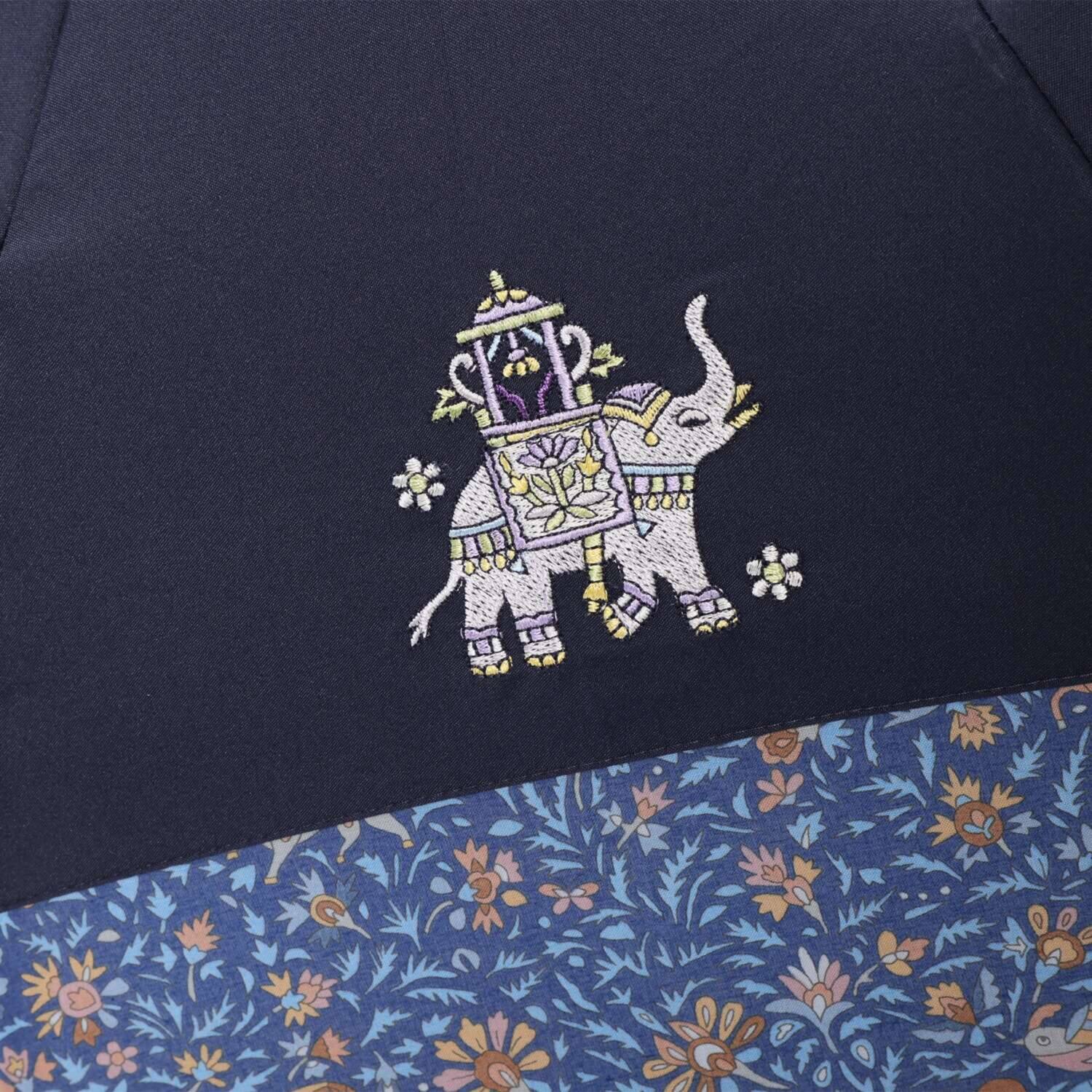 シルクロードクラブ シノワズリーモダン コラボレーション オアシス柄 かわず張り晴雨兼用 ショート折りたたみ傘