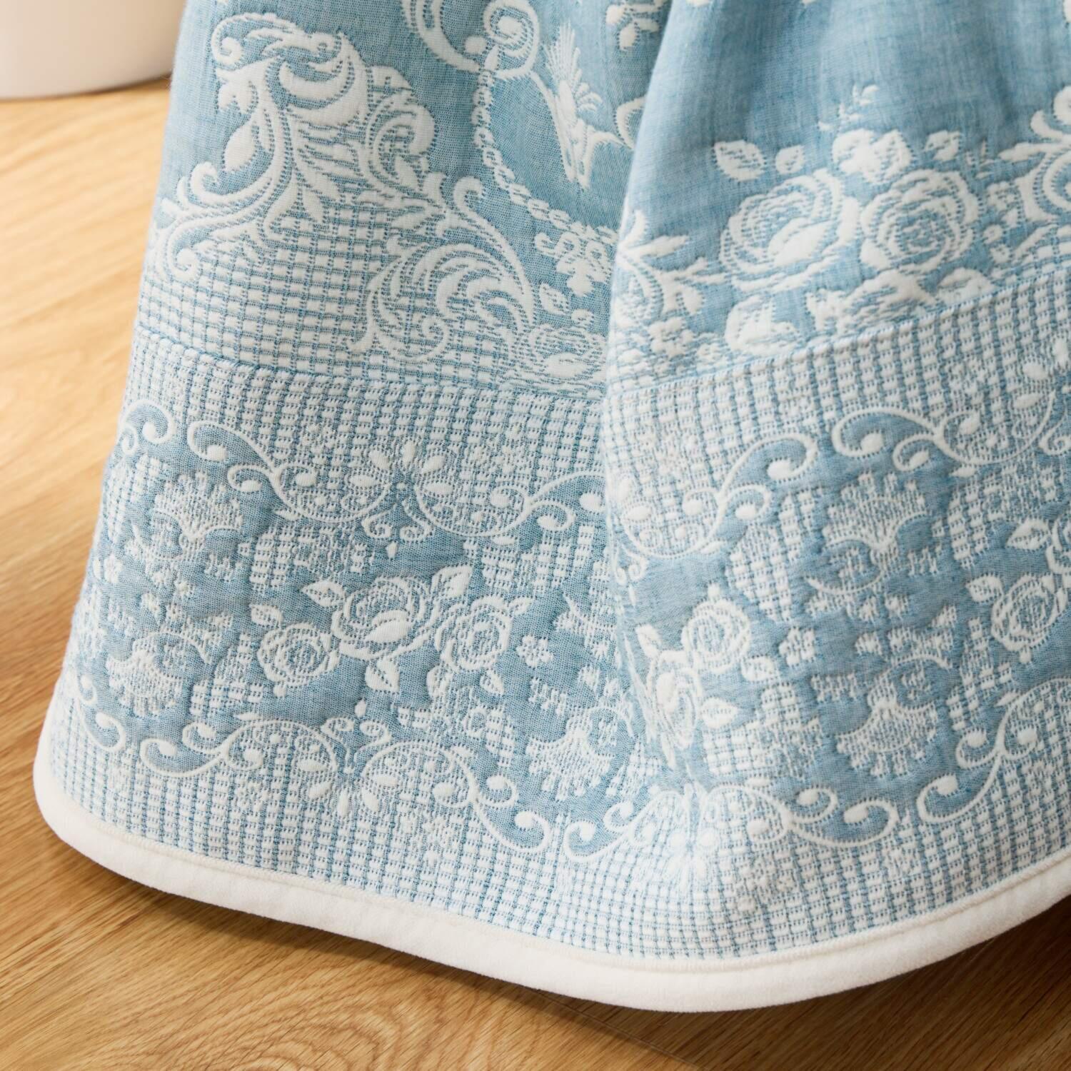 スワトウ刺しゅう協会認定 ジャガード織マルチカバー ＜１９０×２４０ｃｍ＞