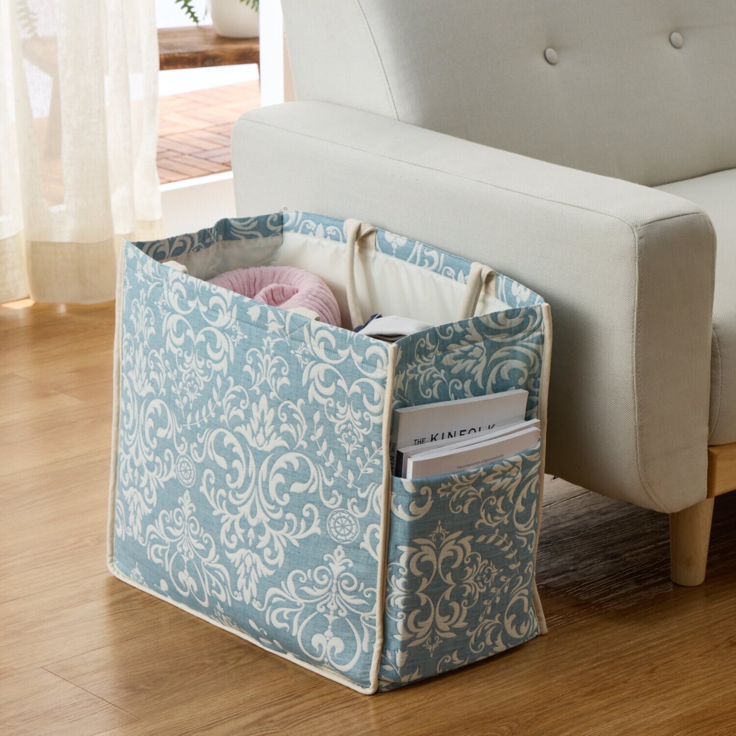 スワトウ刺しゅう協会 認定デザイン ジャガード織 インテリア収納バッグ ＜グラン＞ 