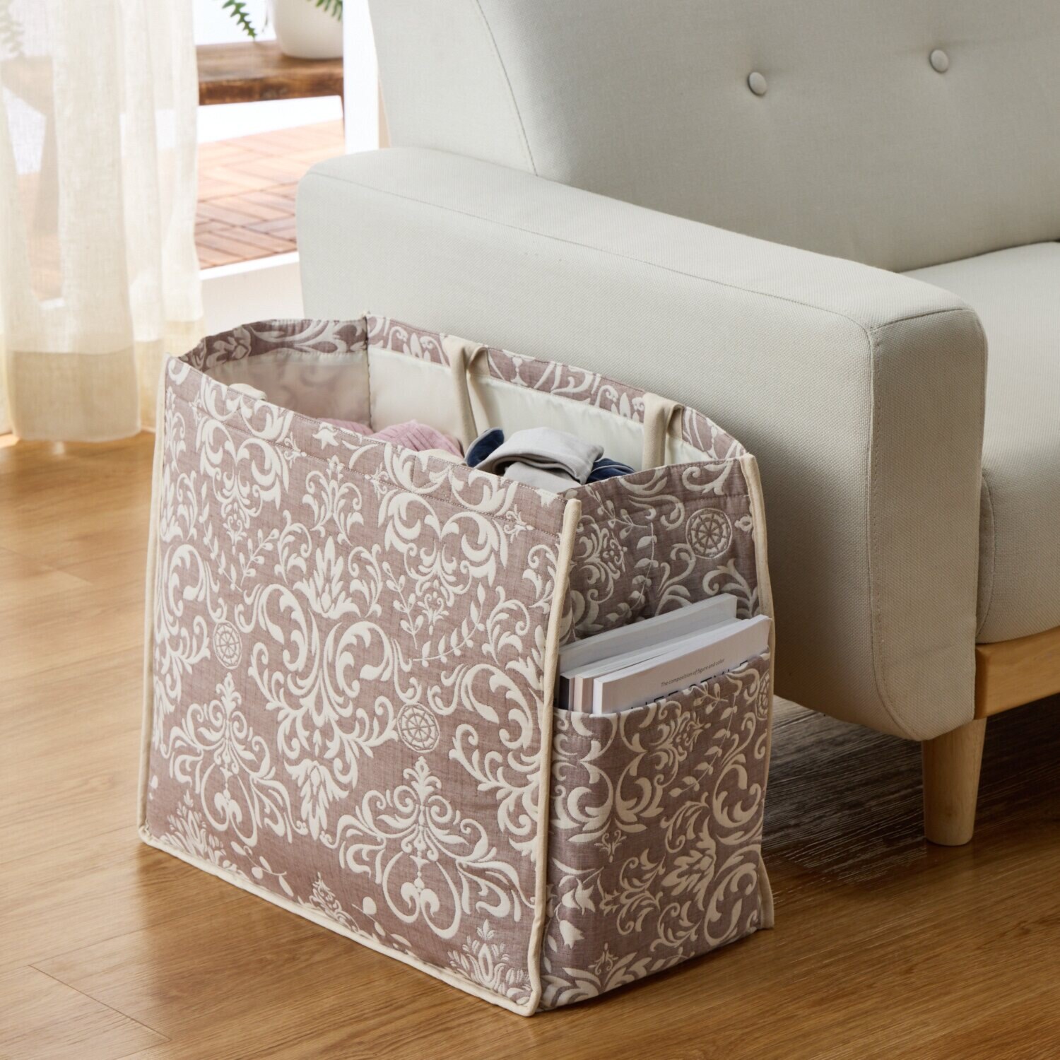 スワトウ刺しゅう協会 認定デザイン ジャガード織 インテリア収納バッグ ＜グラン＞ 