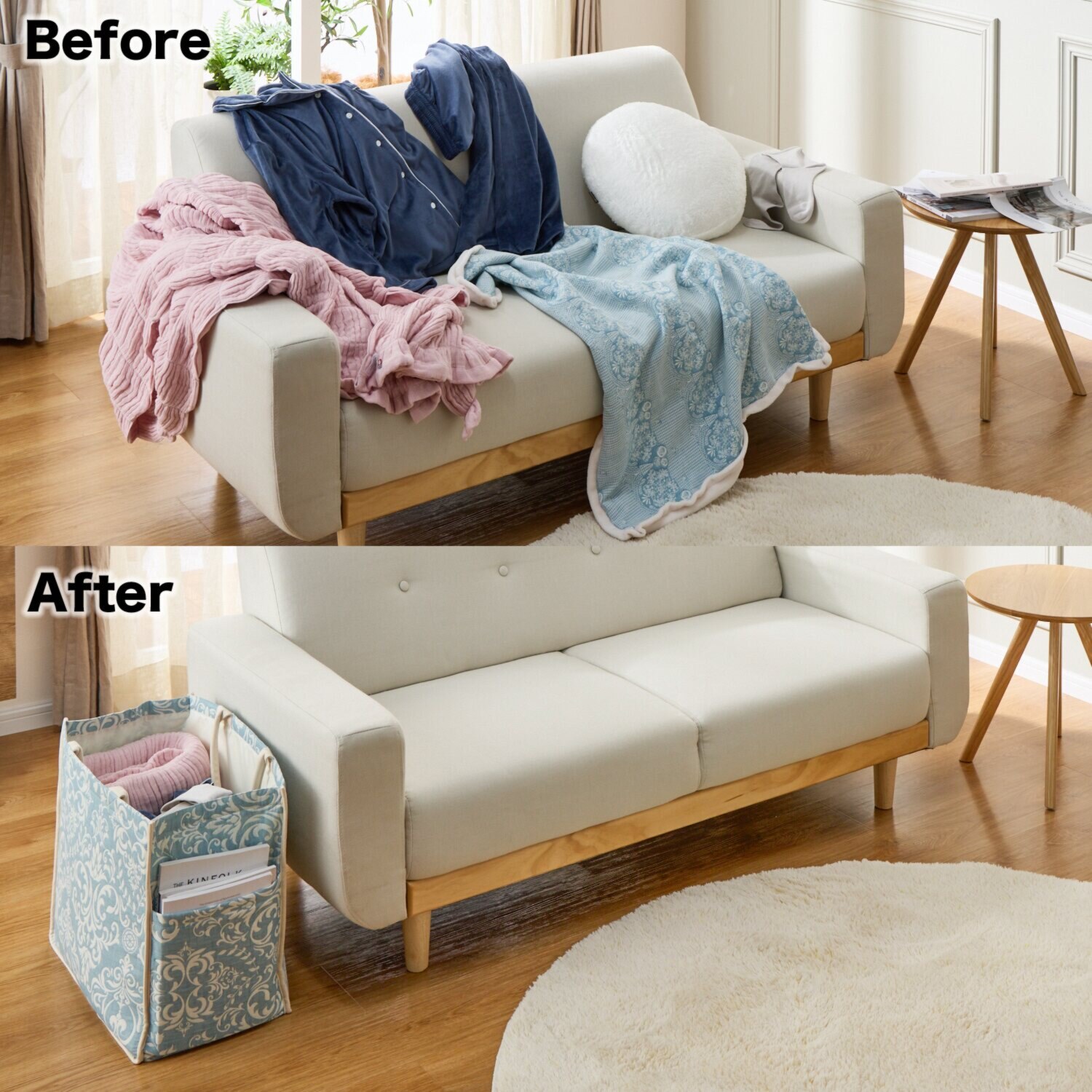 スワトウ刺しゅう協会 認定デザイン ジャガード織 インテリア収納バッグ ＜グラン＞ 