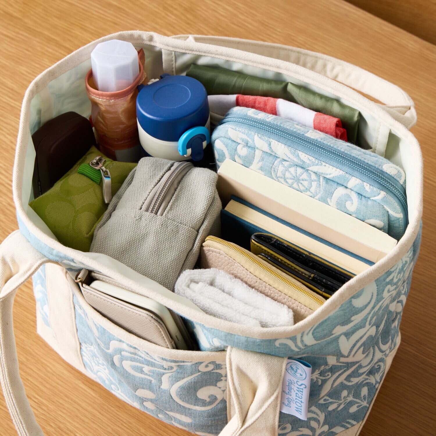 スワトウ刺しゅう協会認定 ジャガード織 ワンマイルトートバッグ