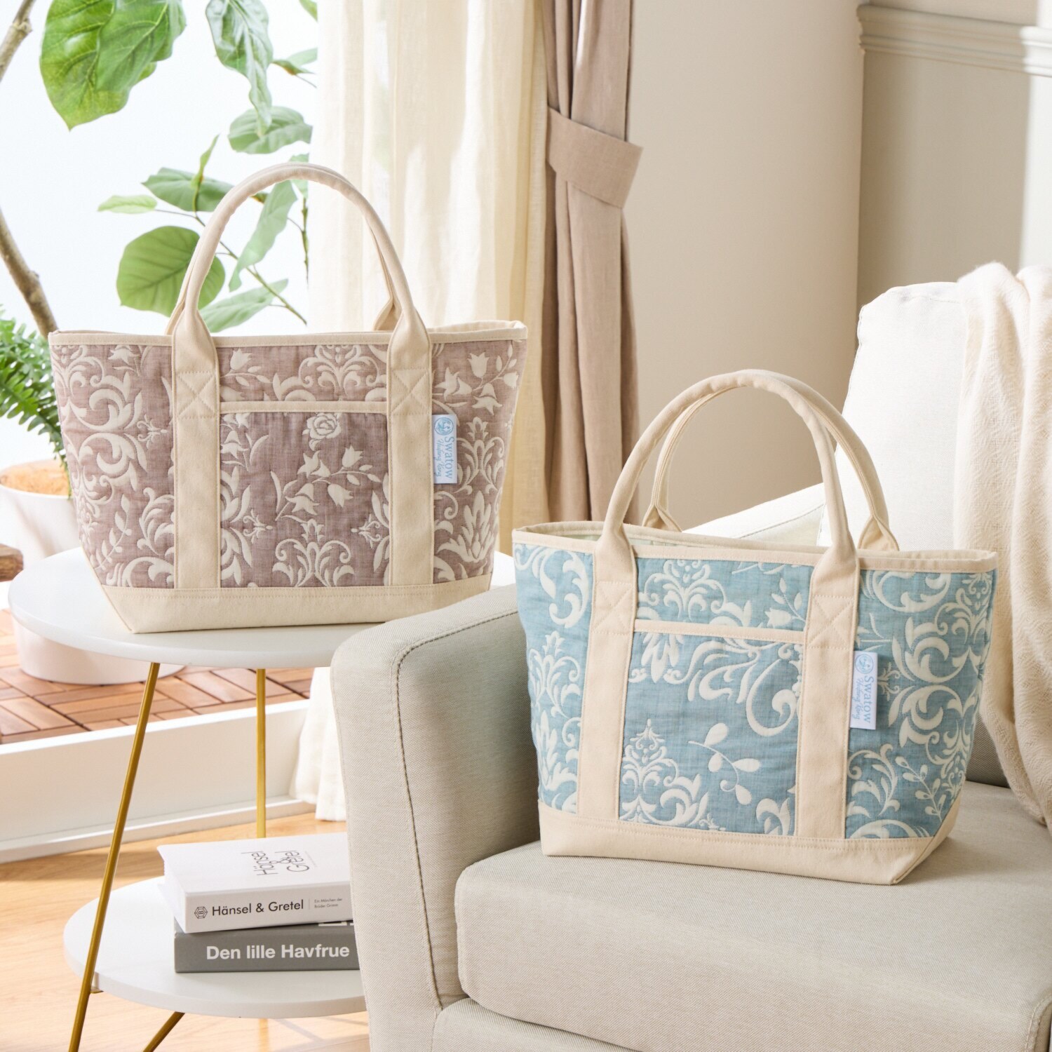 スワトウ刺しゅう協会認定 ジャガード織 ワンマイルトートバッグ