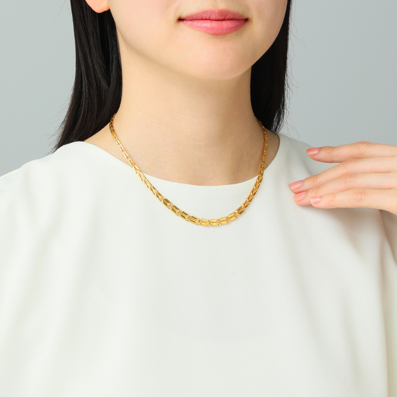 ラ・ピュア　バイ チェーンクリエイト ８．４ｇＵＰ 純金製 リバーシブル グラデーションネックレス