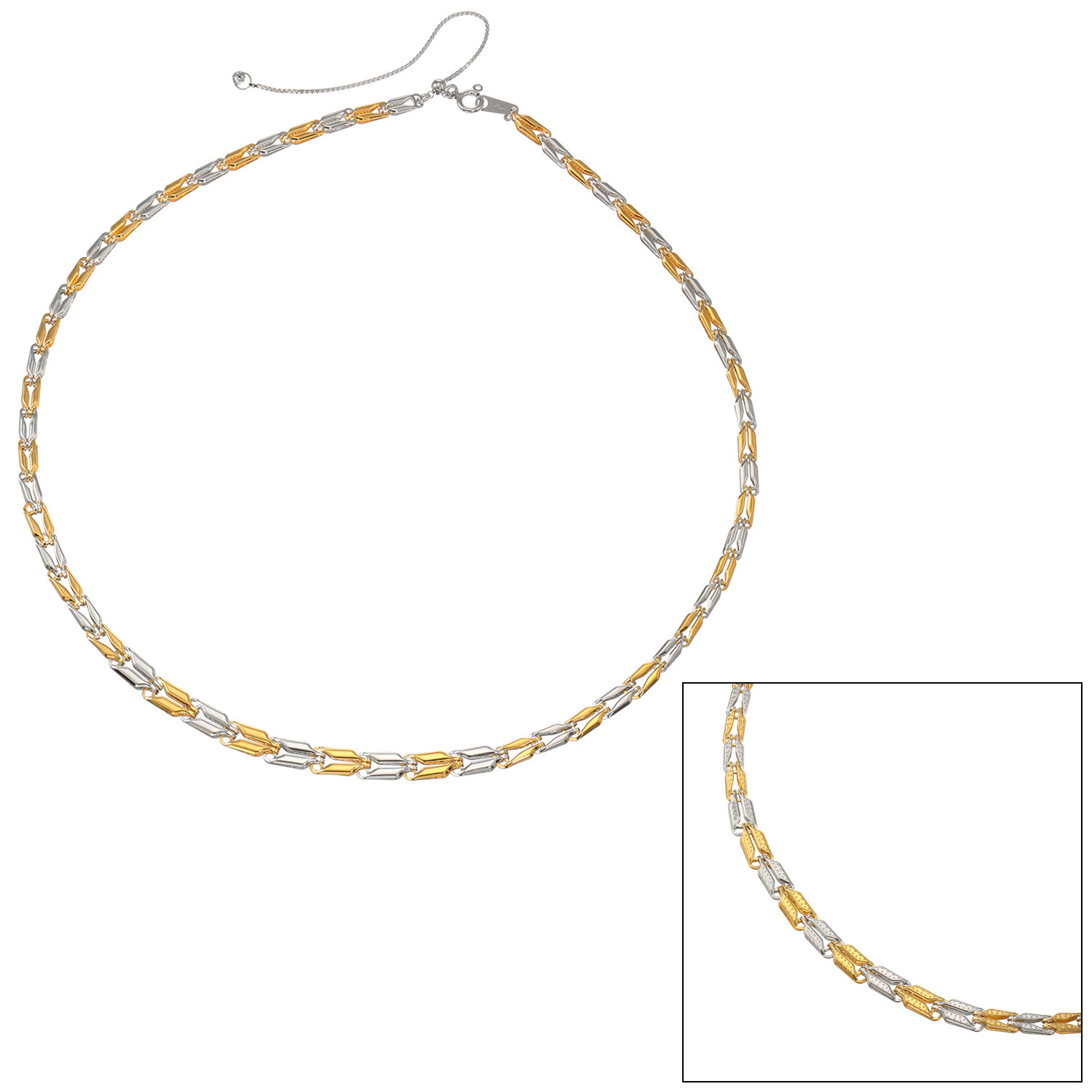 ラ・ピュア　バイ チェーンクリエイト ９ｇＵＰ 純金＆純プラチナ製 リバーシブル グラデーションネックレス