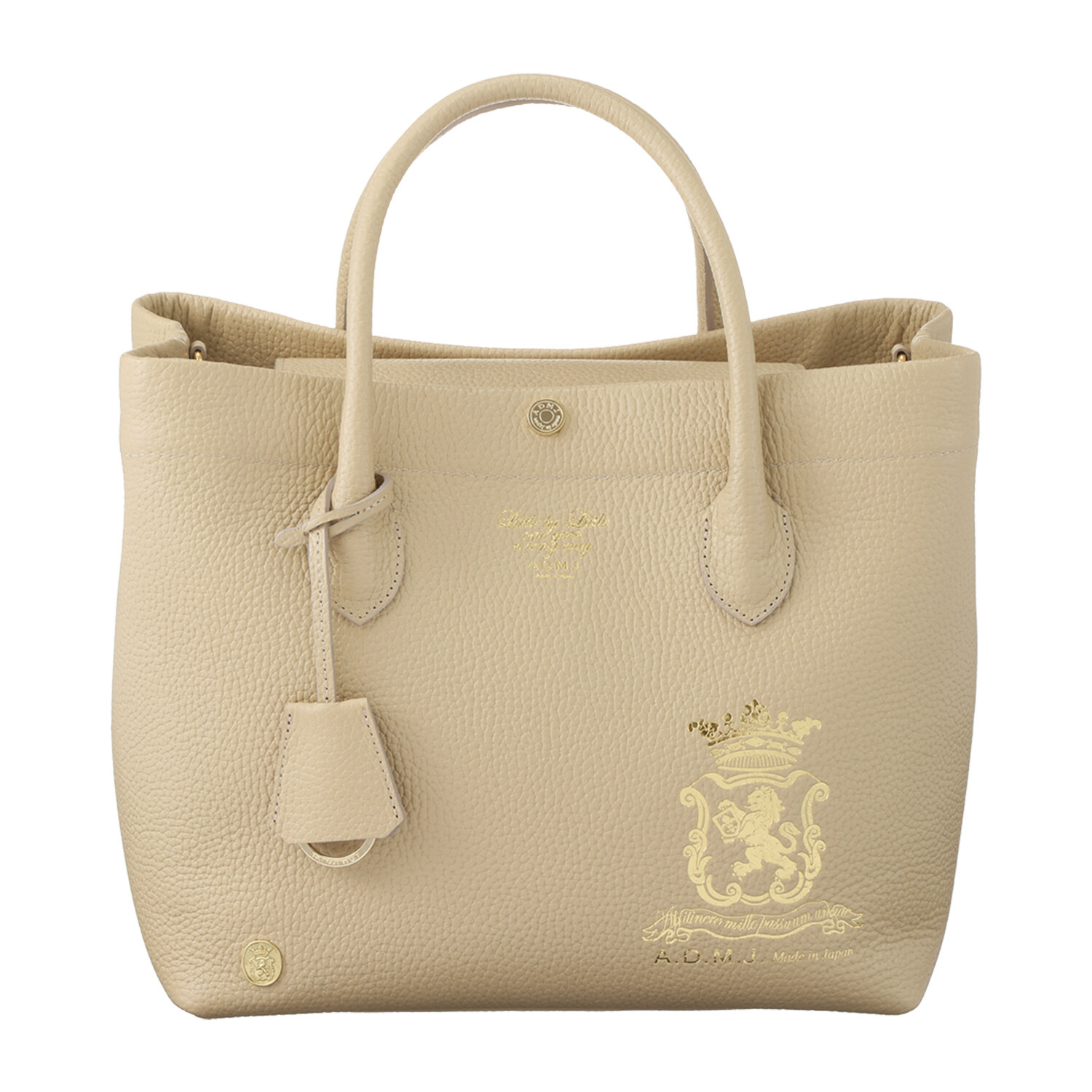 エーディーエムジェイ 牛革シュリンク型押し ＴＨＥ　キューブ トートバッグ