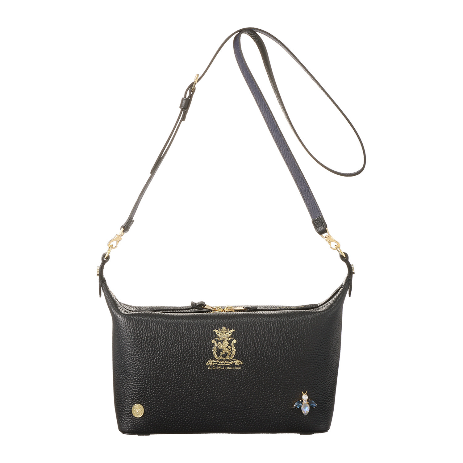 エーディーエムジェイ 牛革シュリンク型押し ＴＨＥ　ＢＥＥ クロスボディバッグ