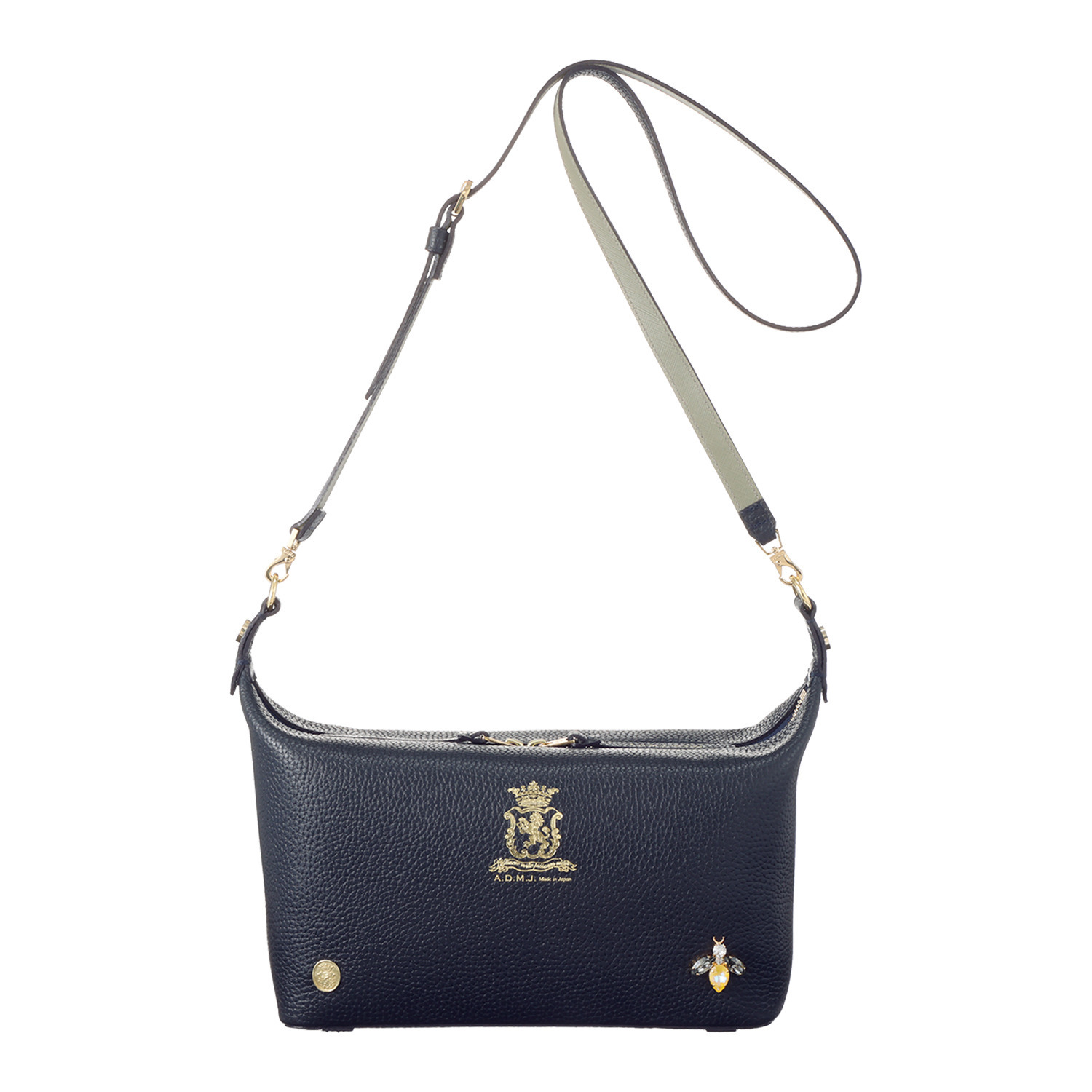 エーディーエムジェイ 牛革シュリンク型押し ＴＨＥ　ＢＥＥ クロスボディバッグ