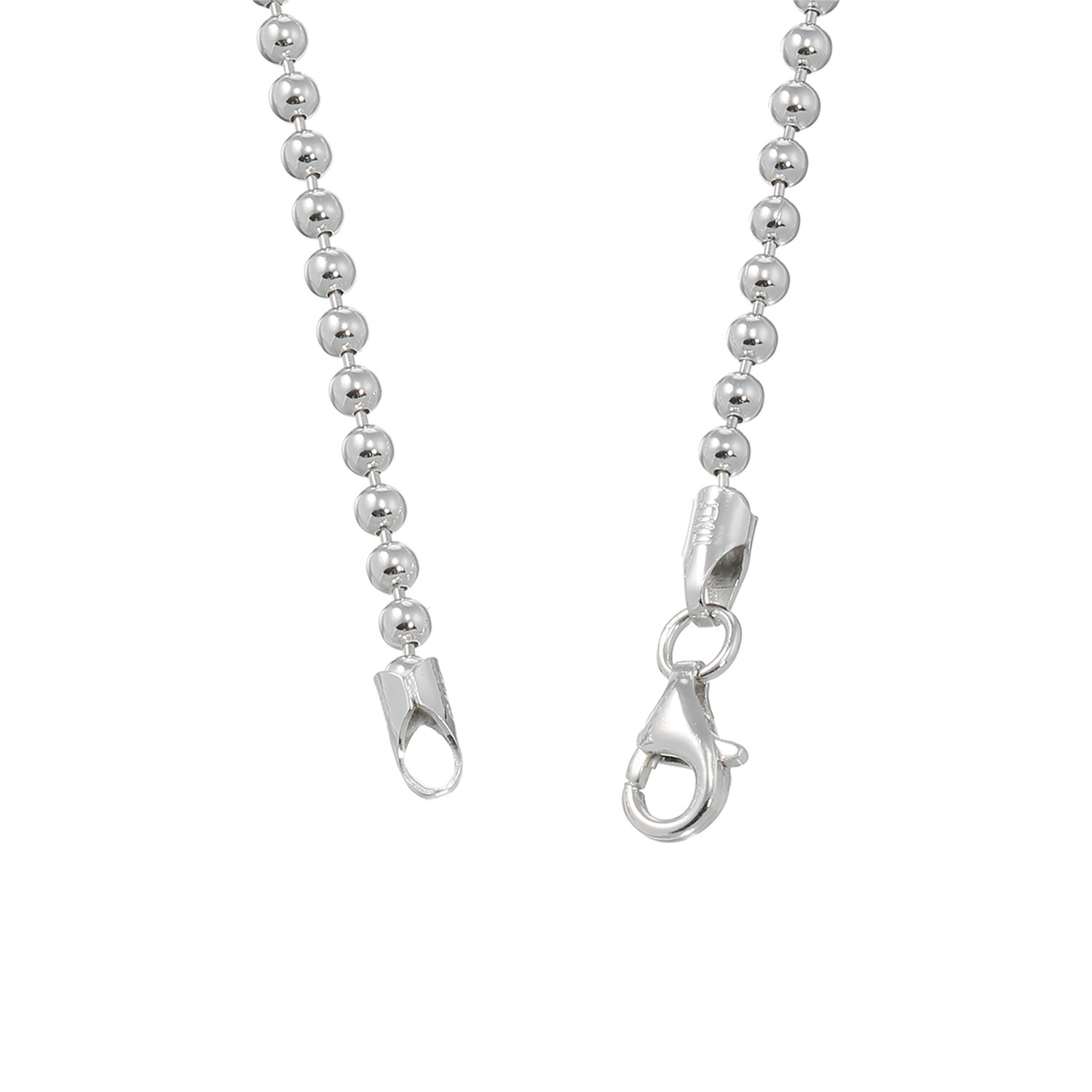 エクセラ イタリアン・シルバー ２層コーティング 鏡面仕上げ ボールネックレス