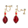 ラグーナ ベネチアンガラス レッドカラー ラウンドビーズ イヤリング／ピアス