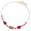 ラグーナ ベネチアンガラス レッドカラー オーバルデザイン ネックレス
