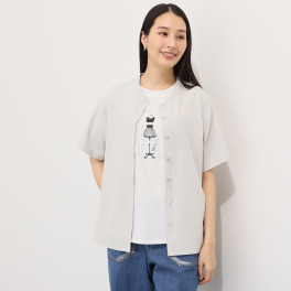 スタイル・ラヴィー バックフリル＆ フレアーに注目！ バンドカラー チュニックブラウス
