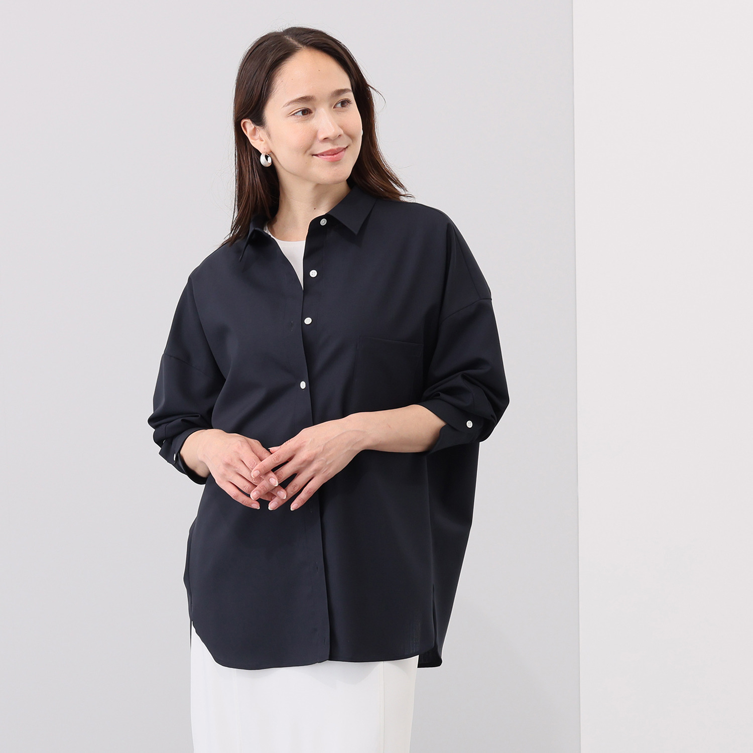 メリオン オーストラリア産 メリノウール混 シルキーソフトタッチ ３６０度美しいシャツ