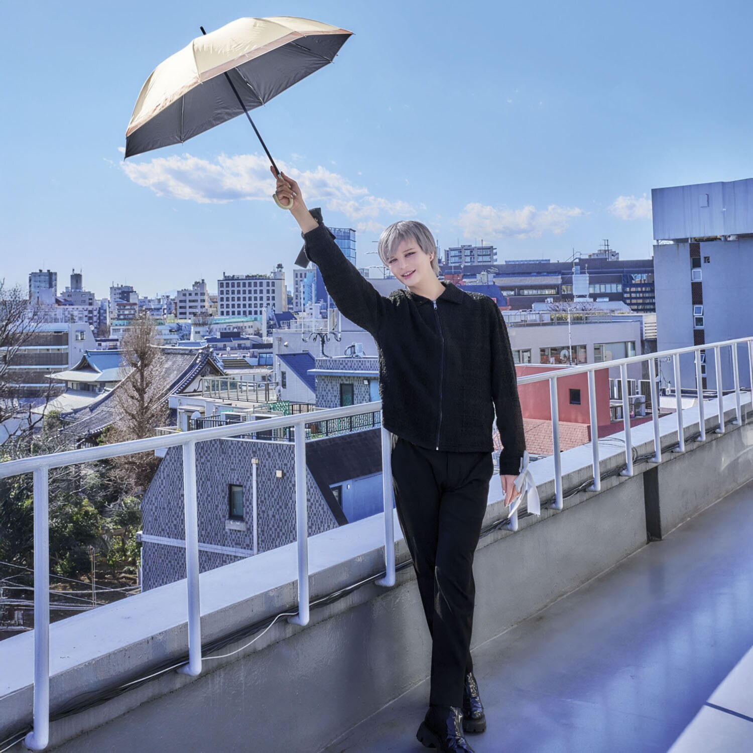 サンブロックラボ 遮夏クール晴雨兼用傘 ＜ロング＞ 