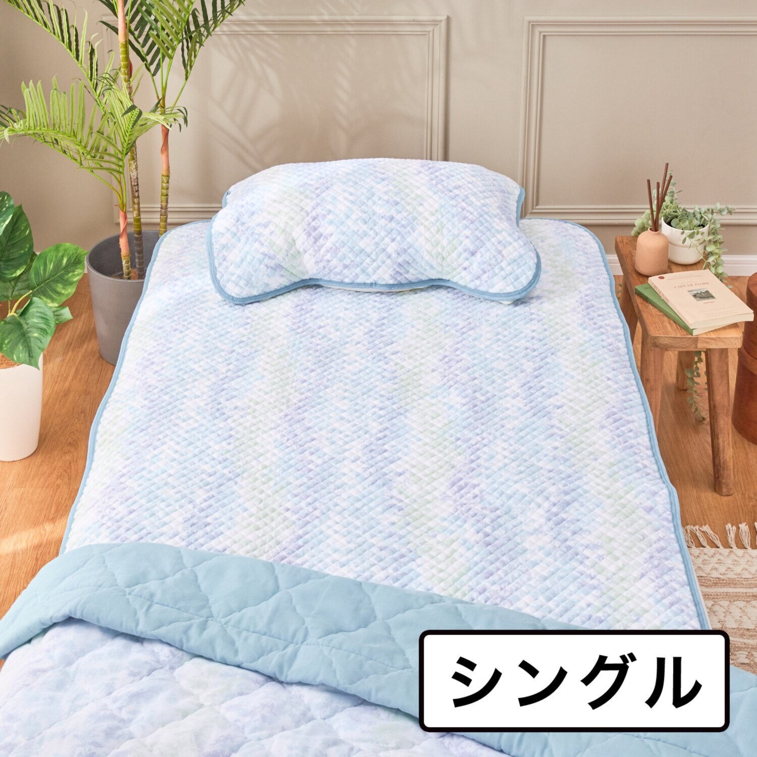 ｎｉｓｈｉｋａｗａ　西川 オンザガーゼ コットン ポコポコ敷きパッド 抗菌シート入り ＜シングル＞
