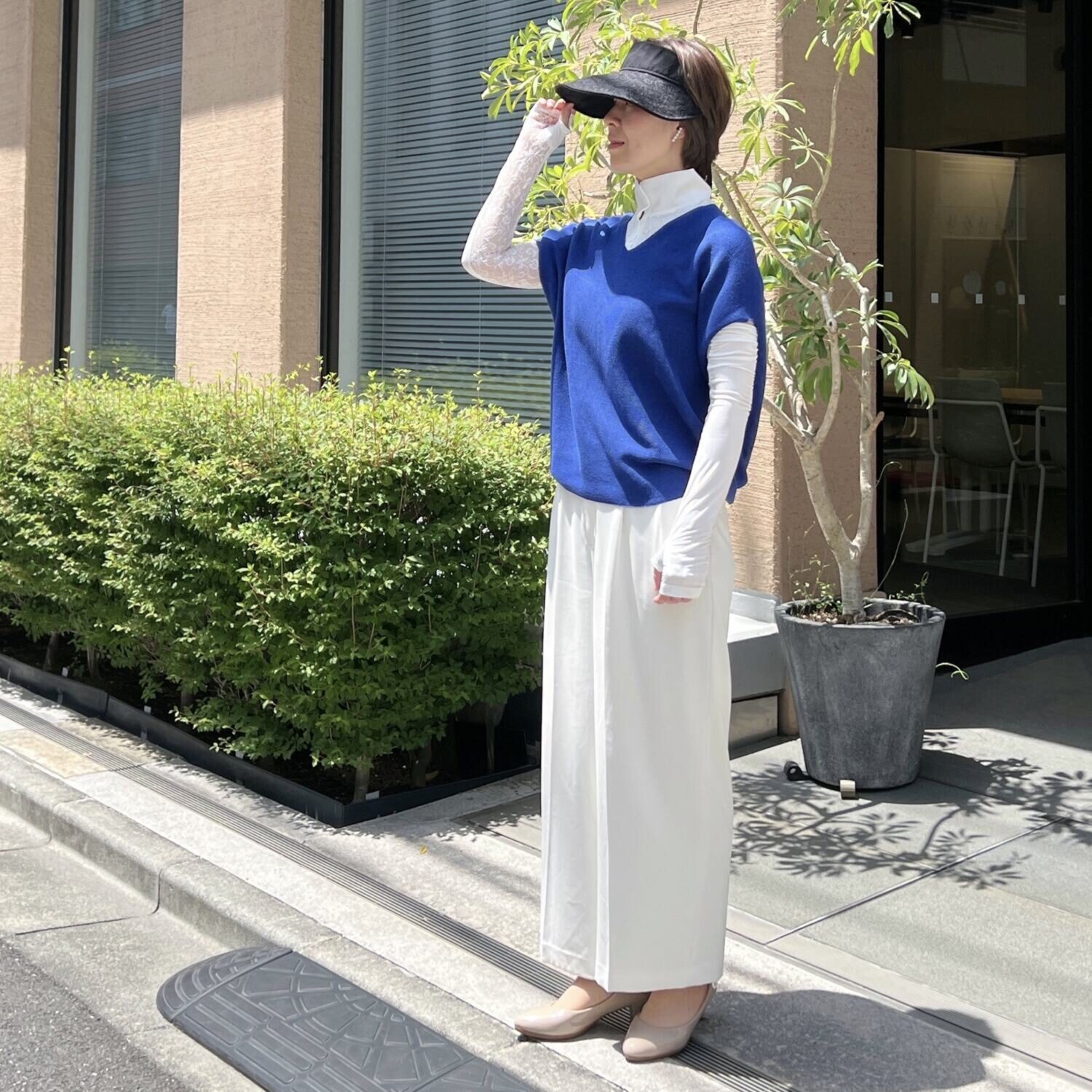 ジュエルレース バイ　ブルーミング ＵＶカット素材使用 くるくる丸めてコンパクト レース　サンバイザー