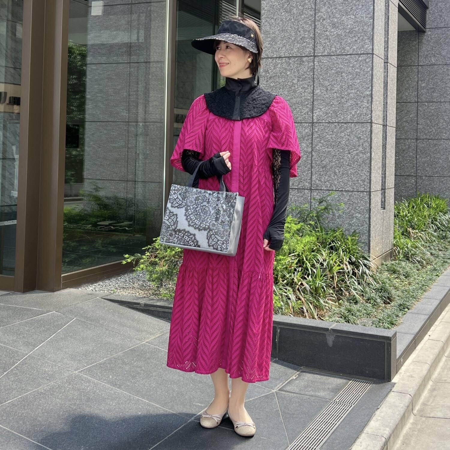 ジュエルレース バイ　ブルーミング ＵＶカット素材使用 くるくる丸めてコンパクト レース　サンバイザー