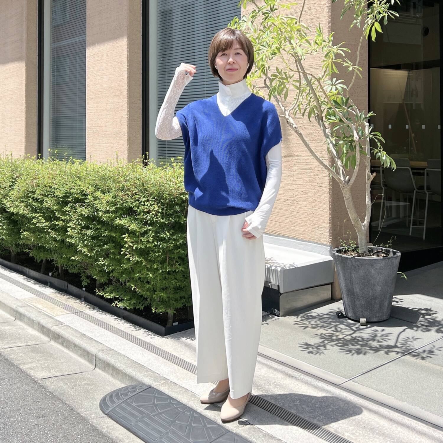 ジュエルレース バイ　ブルーミング ＵＶカット＆接触冷感 ネックカバー＆ アームカバー２点セット