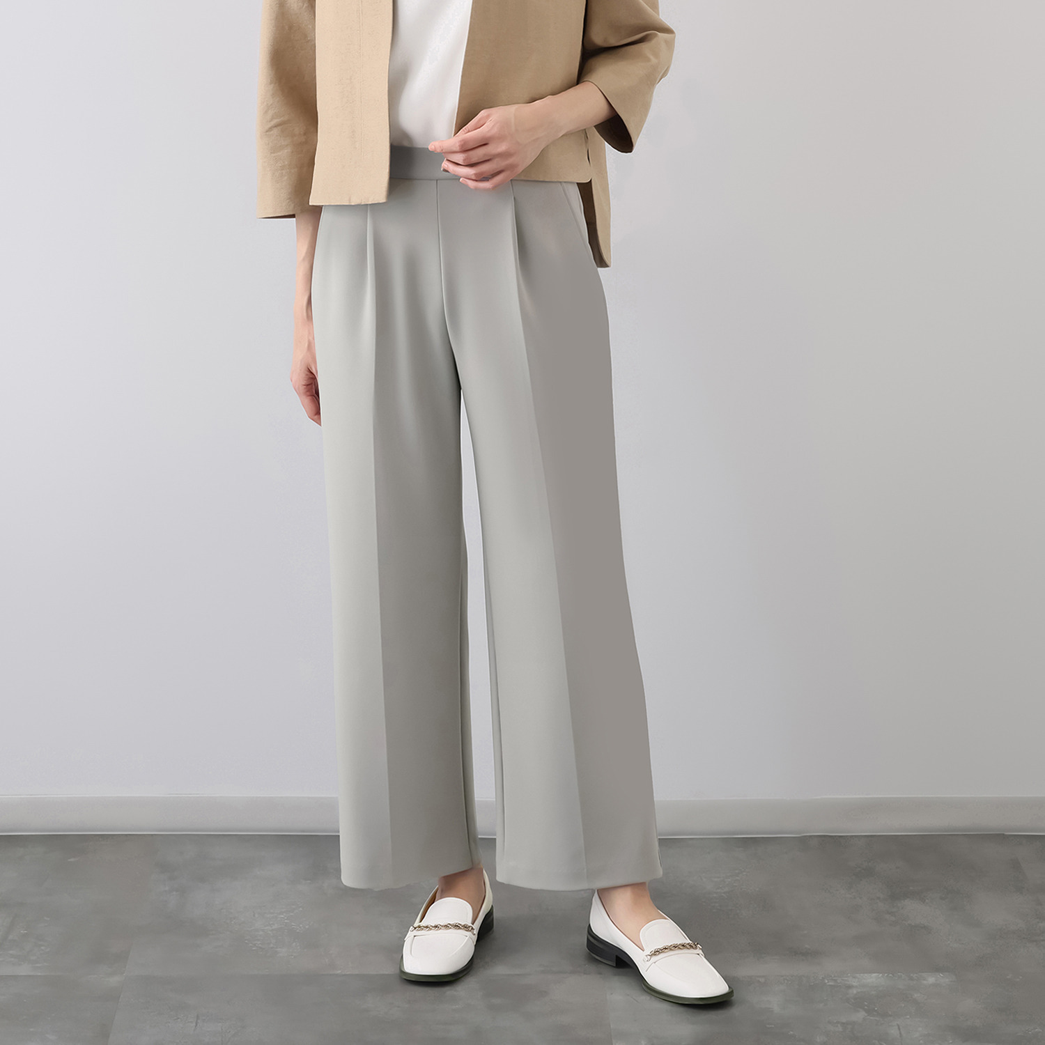 上質ごこち ボナンザ（Ｒ） センタープレス スタイリッシュ ワイドパンツ