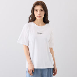 エムズ　スタイル ナチュラルソフト天竺 ロゴ刺しゅうアクセント Ｔシャツ