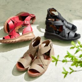 ＪＳハートレーベル ＜日本製＞　姫路レザー オープントゥ 軽量ブーティサンダル