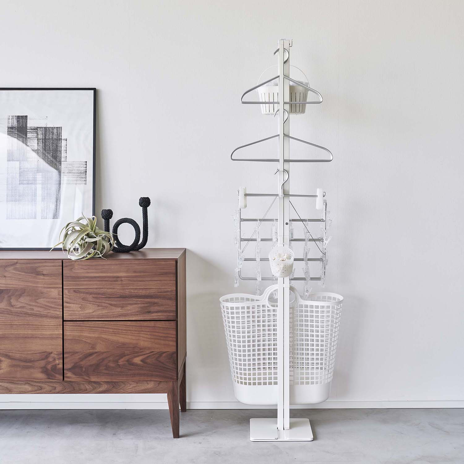 山崎実業　タワー サッと広げて簡単設置！ 折り畳み室内物干し