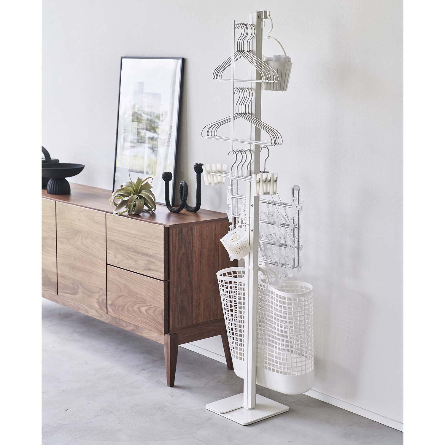 山崎実業　タワー サッと広げて簡単設置！ 折り畳み室内物干し