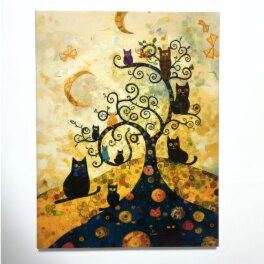 インテリアアート 猫シリーズ “クリムニャＩＶ” ＜約４１×３２ｃｍ＞ 