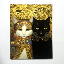 インテリアアート 猫シリーズ “クリムニャＩＩ” ＜約４１×３２ｃｍ＞ 