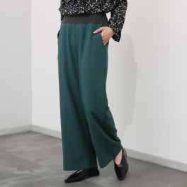 アリュメット ウエストリブ ワイドパンツ